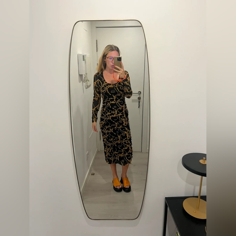 Elegant Black and Gold Patterned Dress